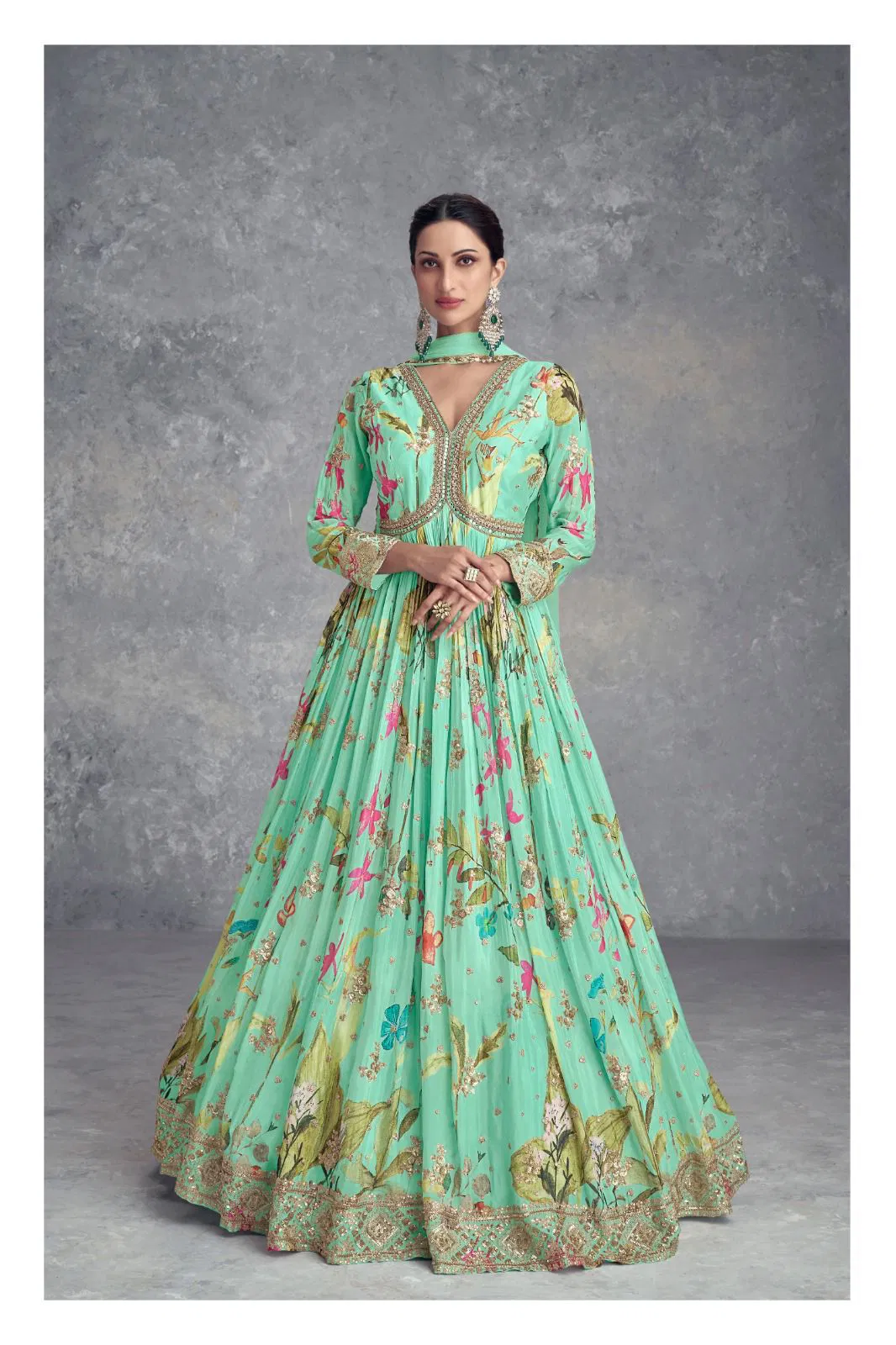 Anayah By Gulkayra Real Chinon Wedding Gown With Dupatta Wholesale Shop In Surat